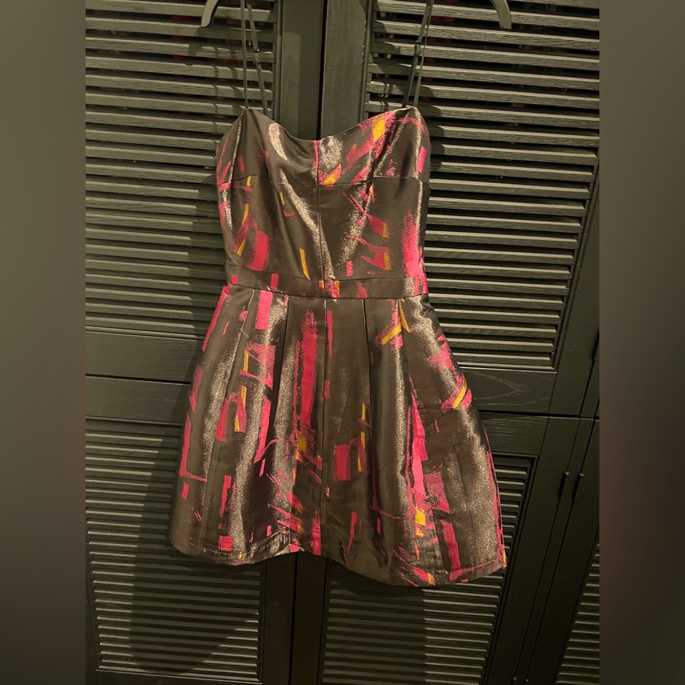 Aqua Spaghetti Straps Fit and Flare Dress